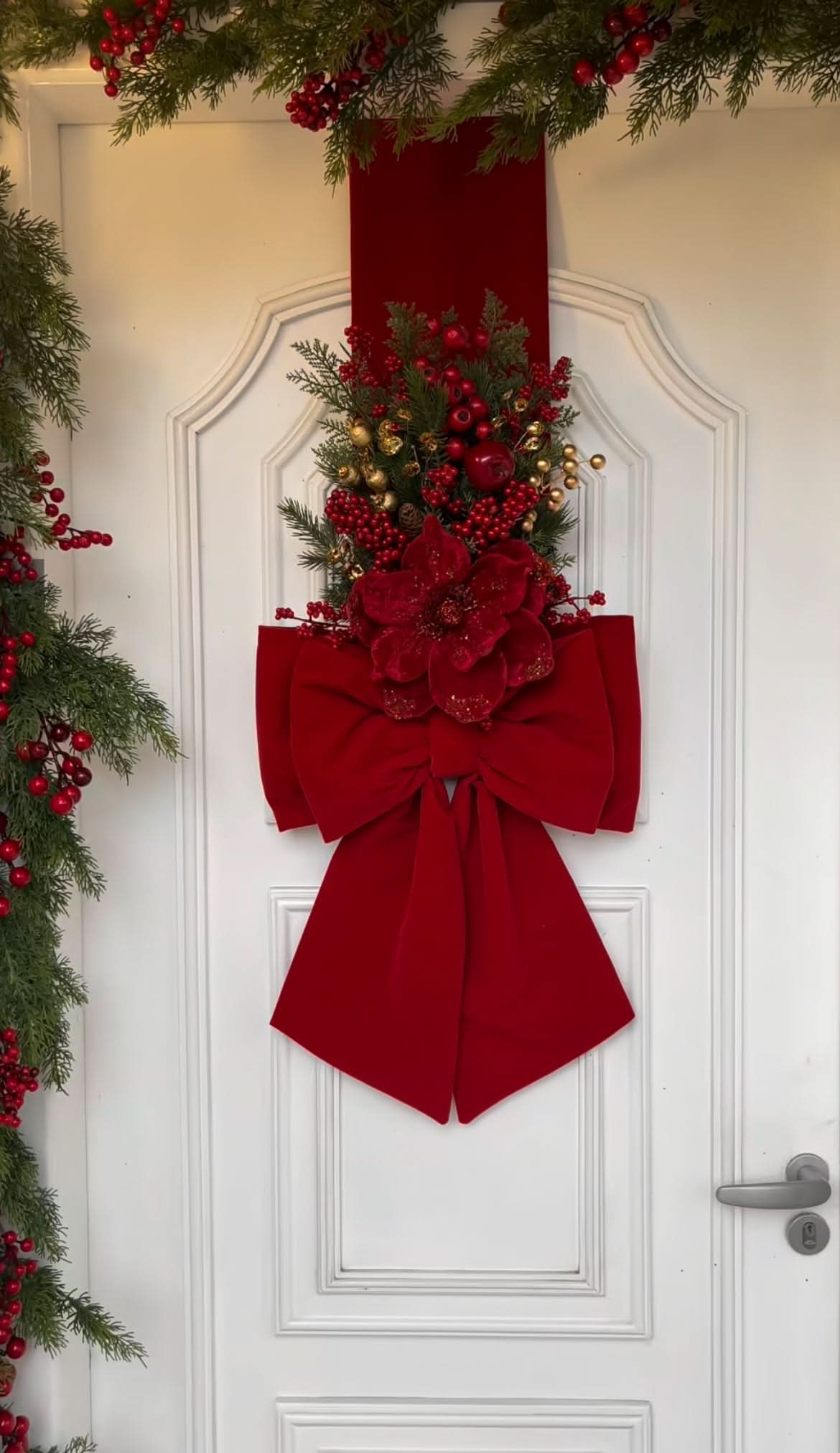 Escapulário Natalino Vermelho Luxo com Laço Grande