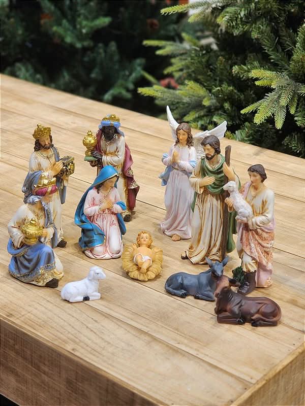 PRESÉPIO DE RESINA LUXO 11 PÇS - 20CM